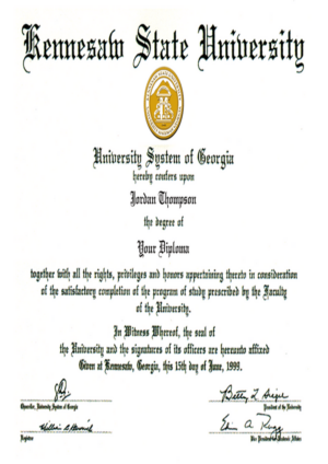 Buy Transcript Certificate from The Kennesaw State University
