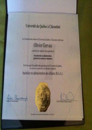 Buy Transcript Certificate from The Université du Québec à Chicoutimi