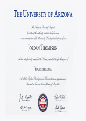 Buy Transcript Certificate from The University of Arizona