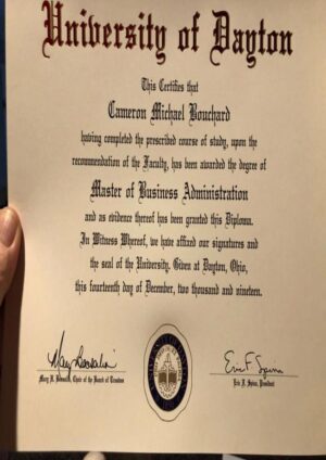 Buy Transcript Certificate from The University of Dayton